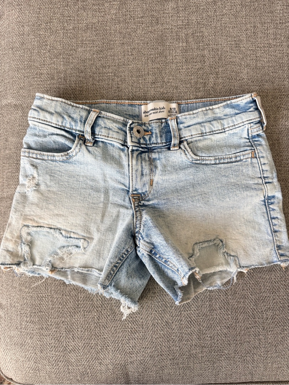 abercrombie kids Light Blue Distressed Denim Jean Shorts